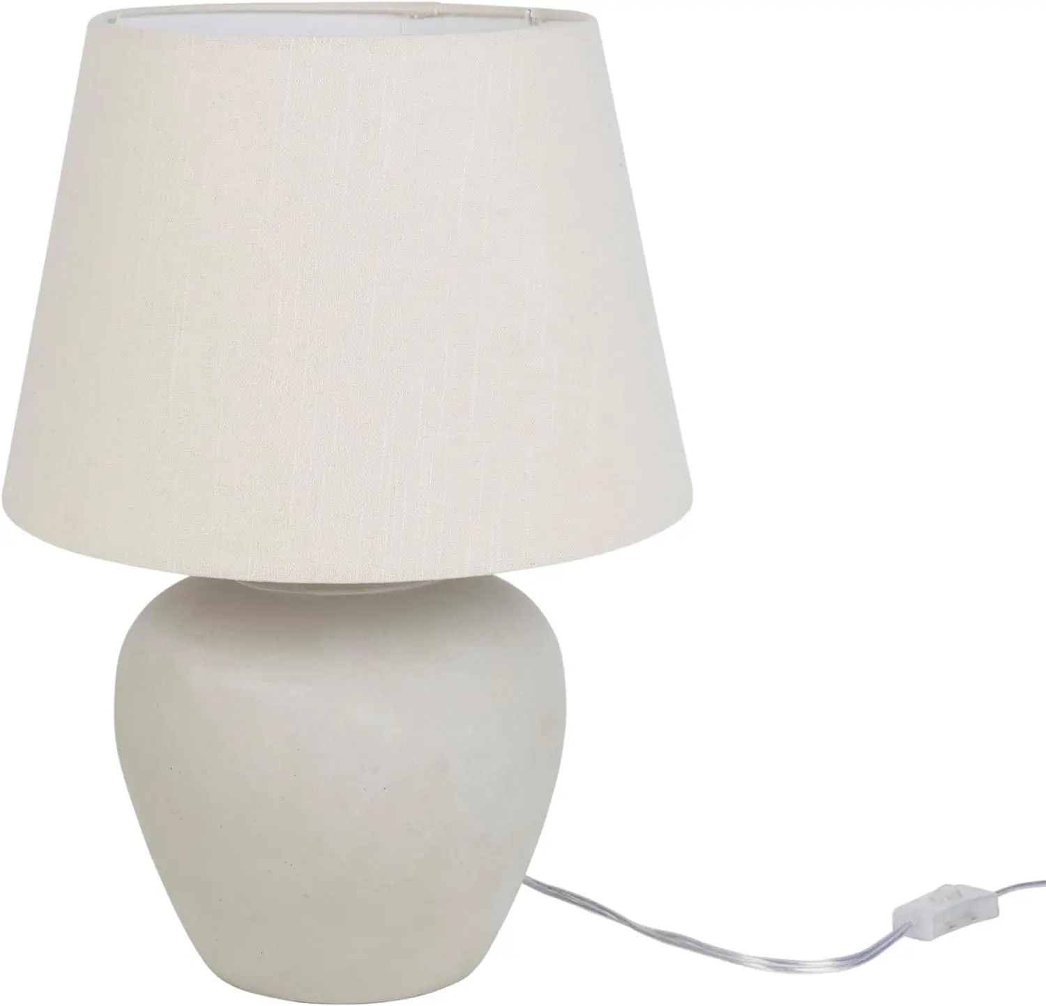 Nourison 20" Light Grey Ceramic Cement Pot Table Lamp for Bedroom, Living Room, Console, End Table - Image 2