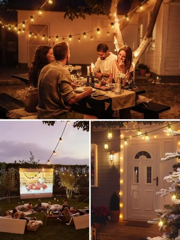addlon 25FT LED Outdoor String Lights with Edison Shatterproof Bulbs, Heavy-Duty and Weatherproof Strand, Commercial Grade Patio Lights, Decorative for Garden or Patio, Black - Image 2
