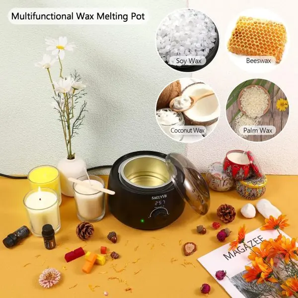 SAEUYVB Wax Melter for Candle Making,Candle Melting Pot,Candle Wax Melter,Multifunctional Wax Melting Tool with LED Temperature Display - Image 5